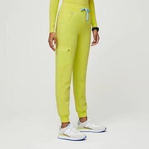Citrine figs yellow high-waisted scrub joggers